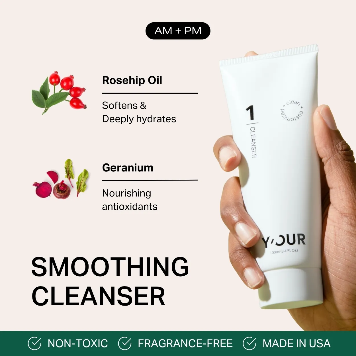 Y'OUR 4-step personalized skincare curated to your unique skin's needs
