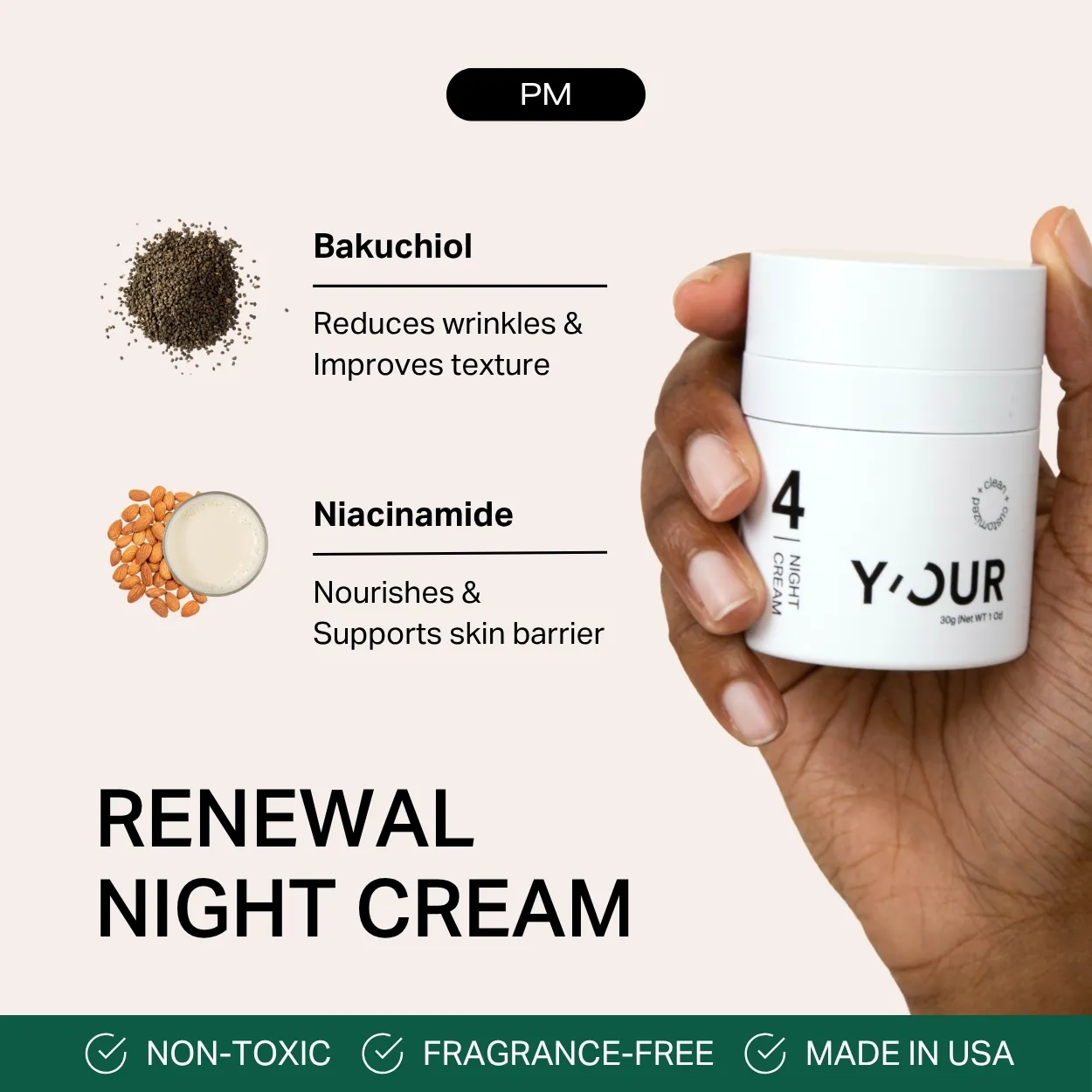 Y'OUR 4-step personalized skincare curated to your unique skin's needs
