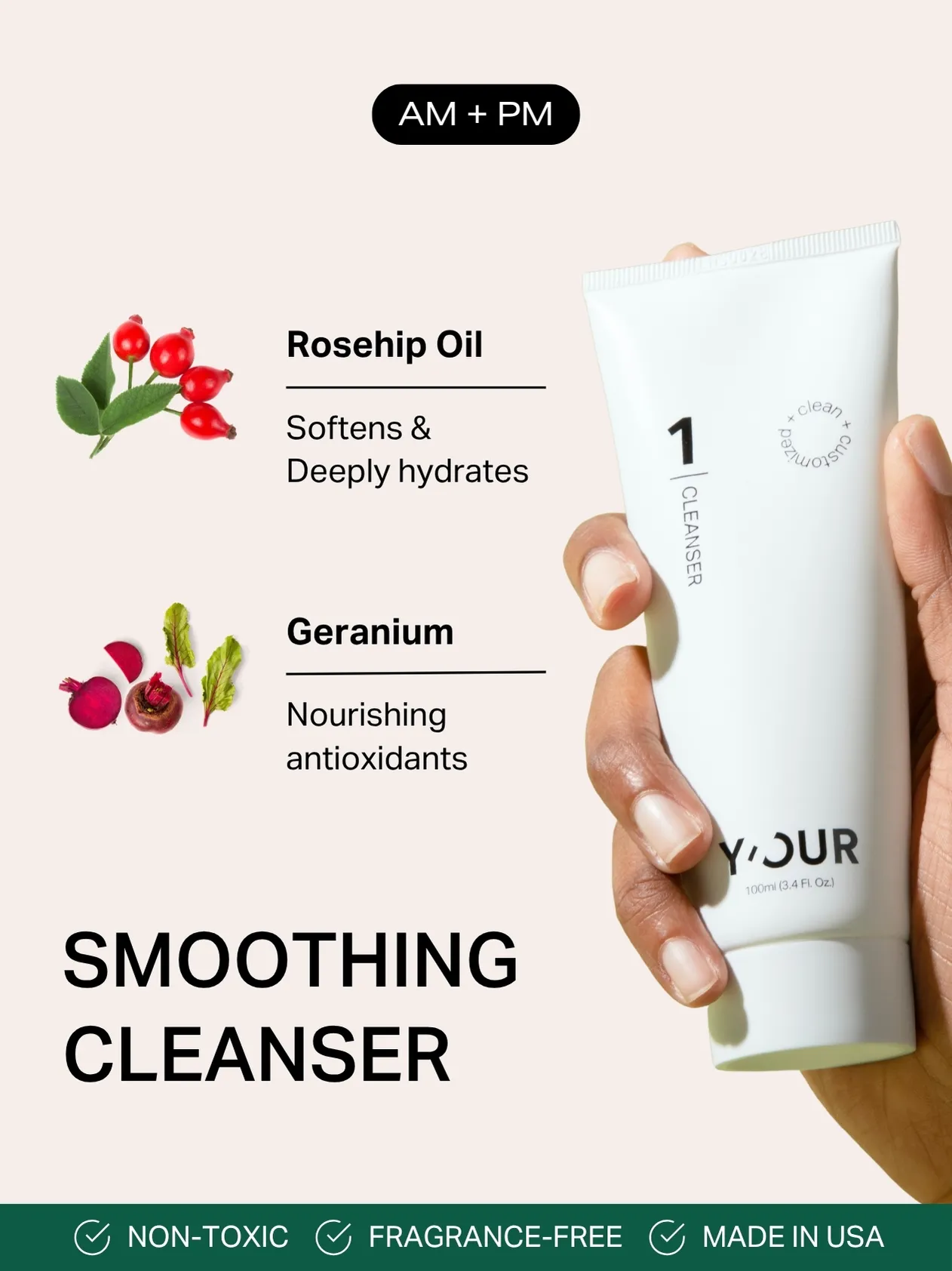 Y'OUR 4-step personalized skincare curated to your unique skin's needs