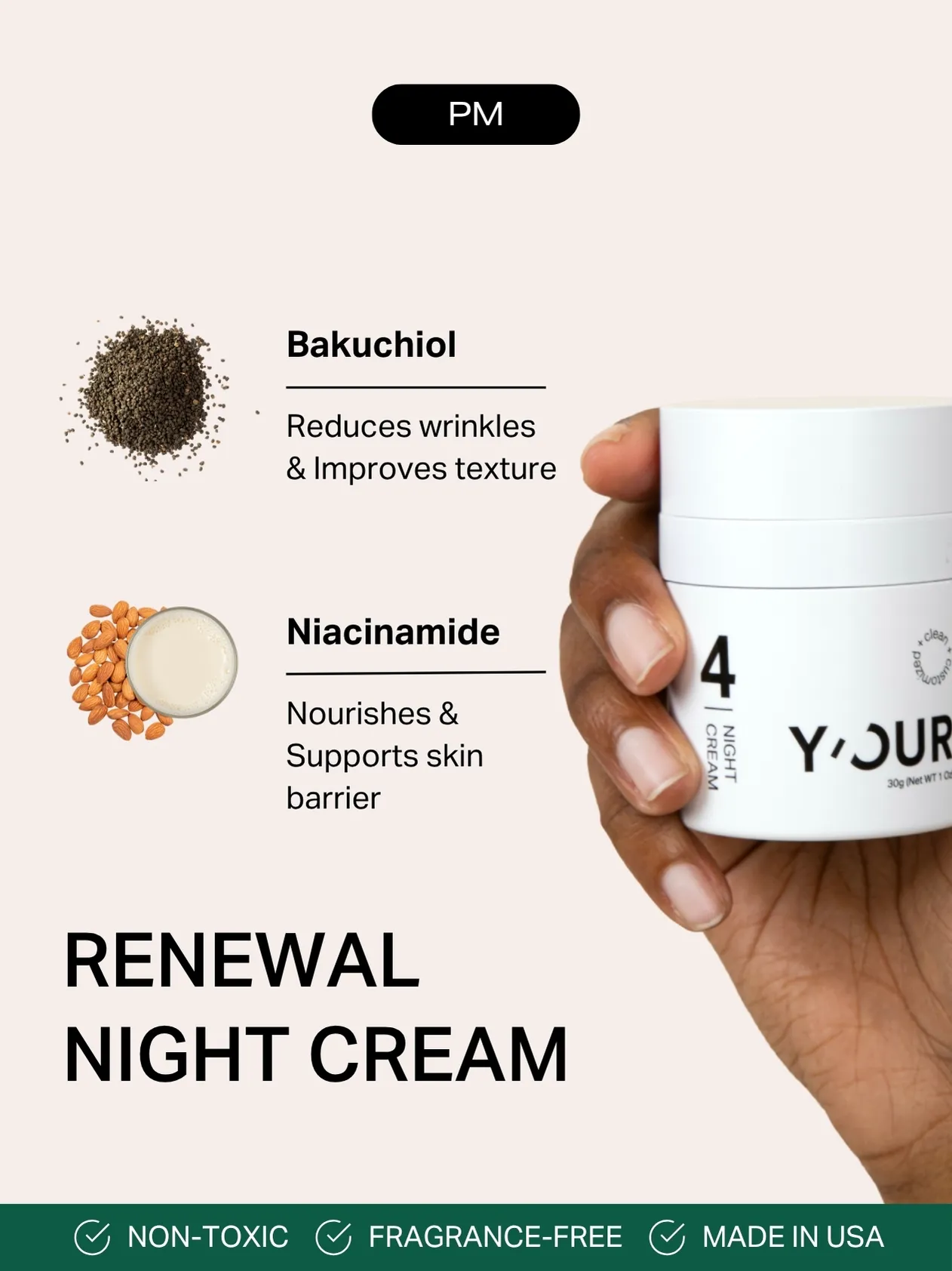 Y'OUR 4-step personalized skincare curated to your unique skin's needs