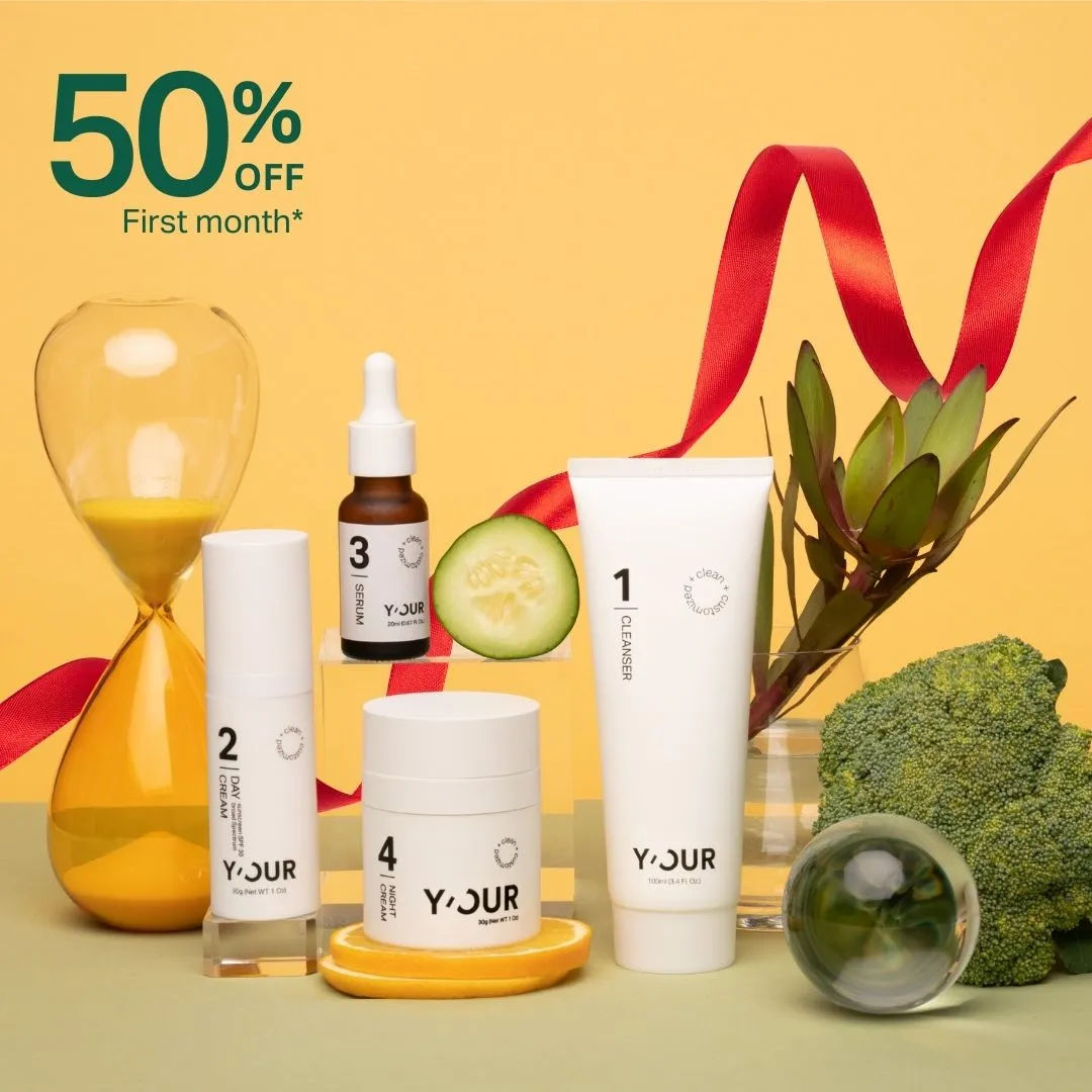 Y'OUR 4-step personalized skincare curated to your unique skin's needs